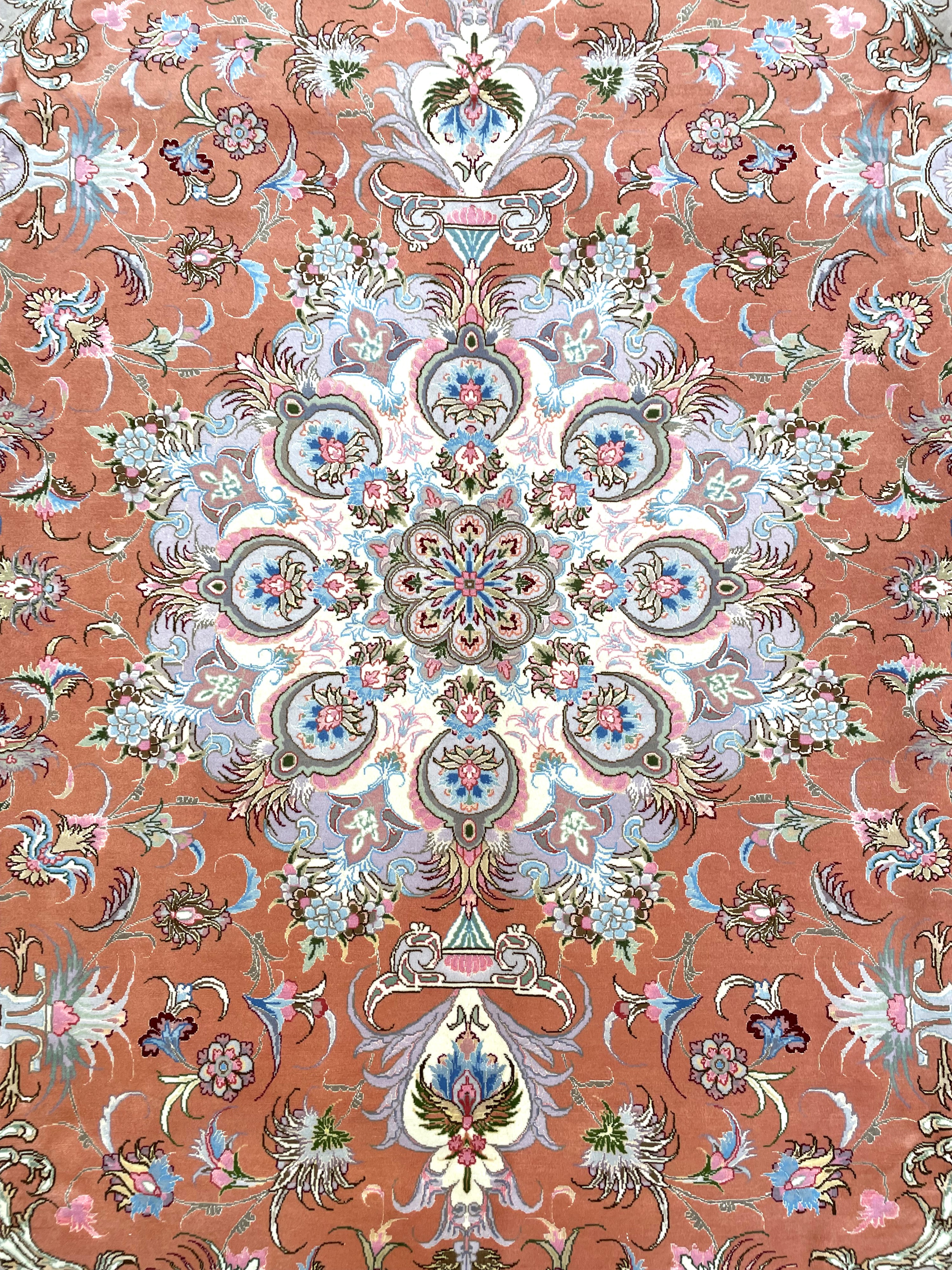 Tappeto Tabriz, 60 raj, in lana e seta, Persia