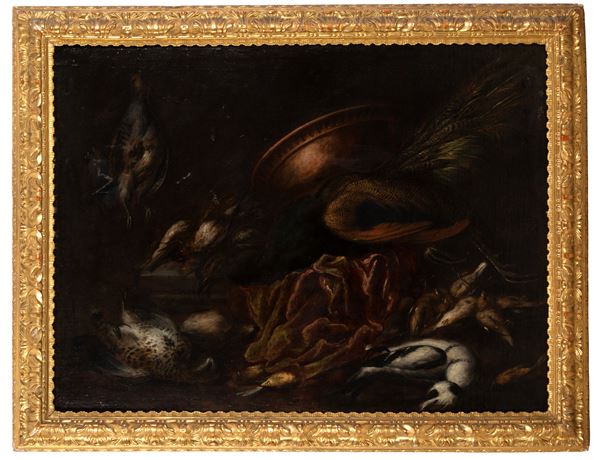 FELICE BOSELLI - Painting "STILL LIFE WITH GAME"