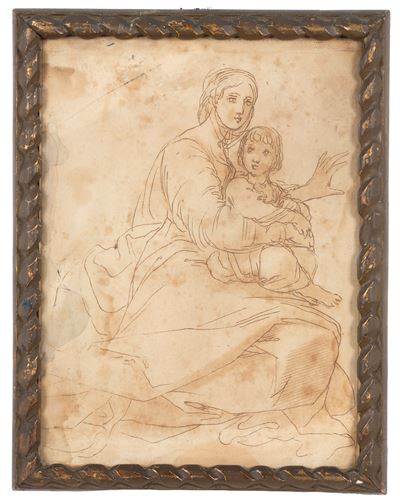 Disegno, Maternità, china su carta (inizio XIX secolo)