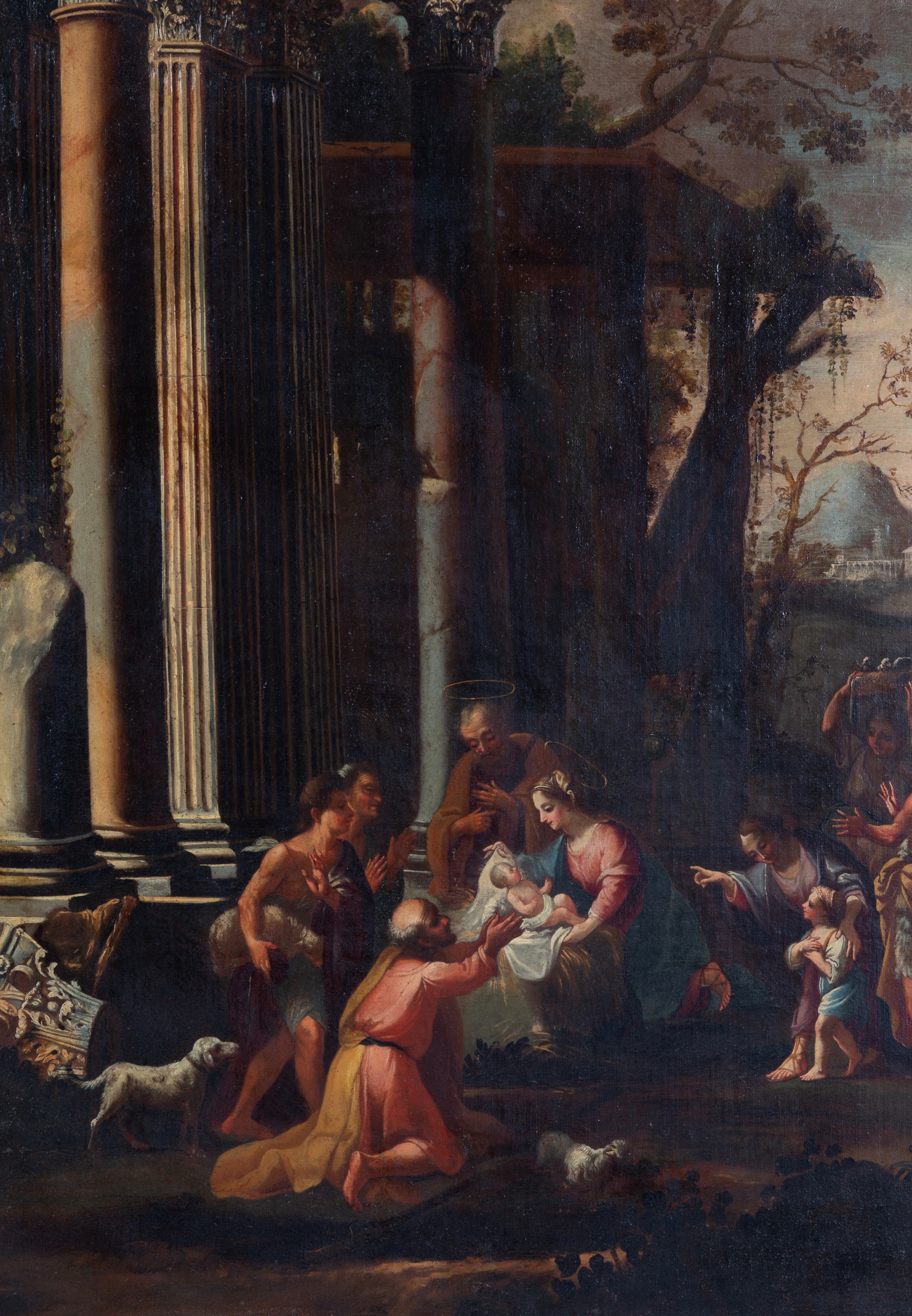Viviano Codazzi - Capriccio architettonico con adorazione dei pastori