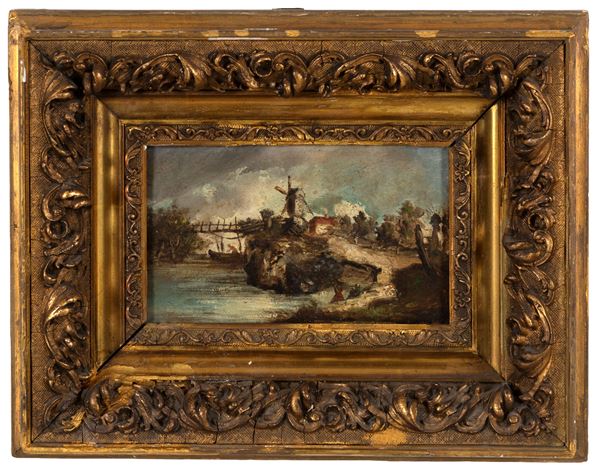 Small painting "RIVER LANDSCAPE"