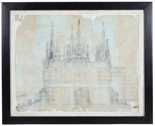 PLACIDO FABRIS - Drawing "ATLAS' PALACE"