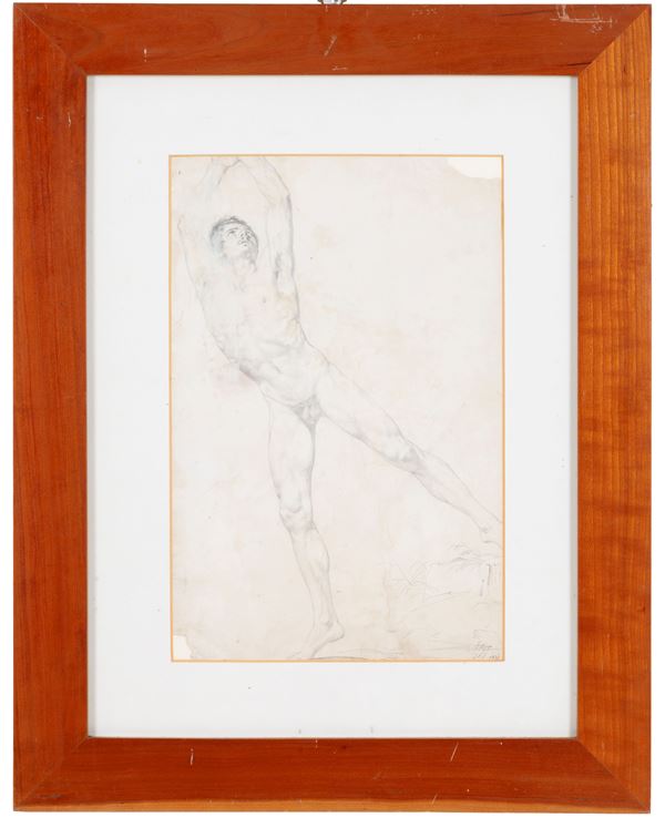 PLACIDO FABRIS - Drawing "MALE NUDE"