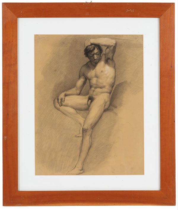 PLACIDO FABRIS - Drawing "MALE NUDE"