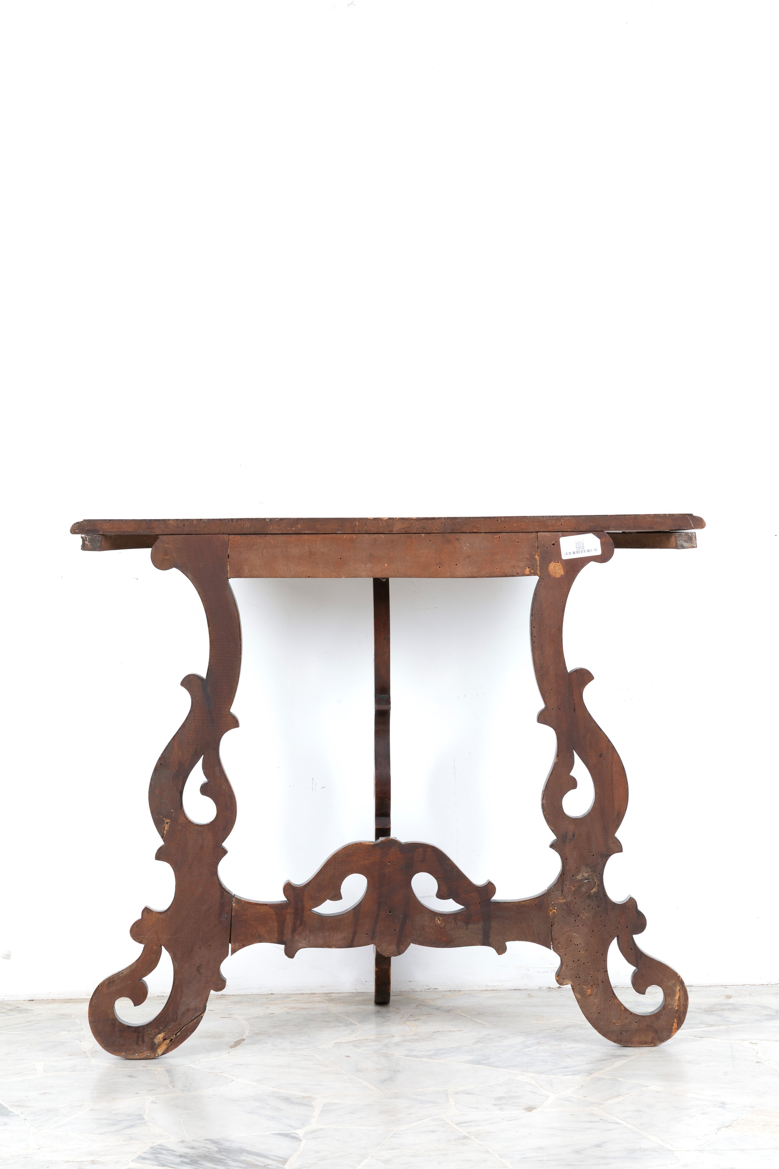 Consolle a mezzaluna, legno di noce, XIX secolo