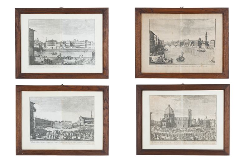 Giuseppe Zocchi - Vedute di Firenze (quattro incisioni)
