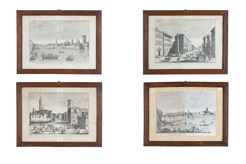 Giuseppe Zocchi - Quattro vedute di Firenze, incisioni (in cornice)