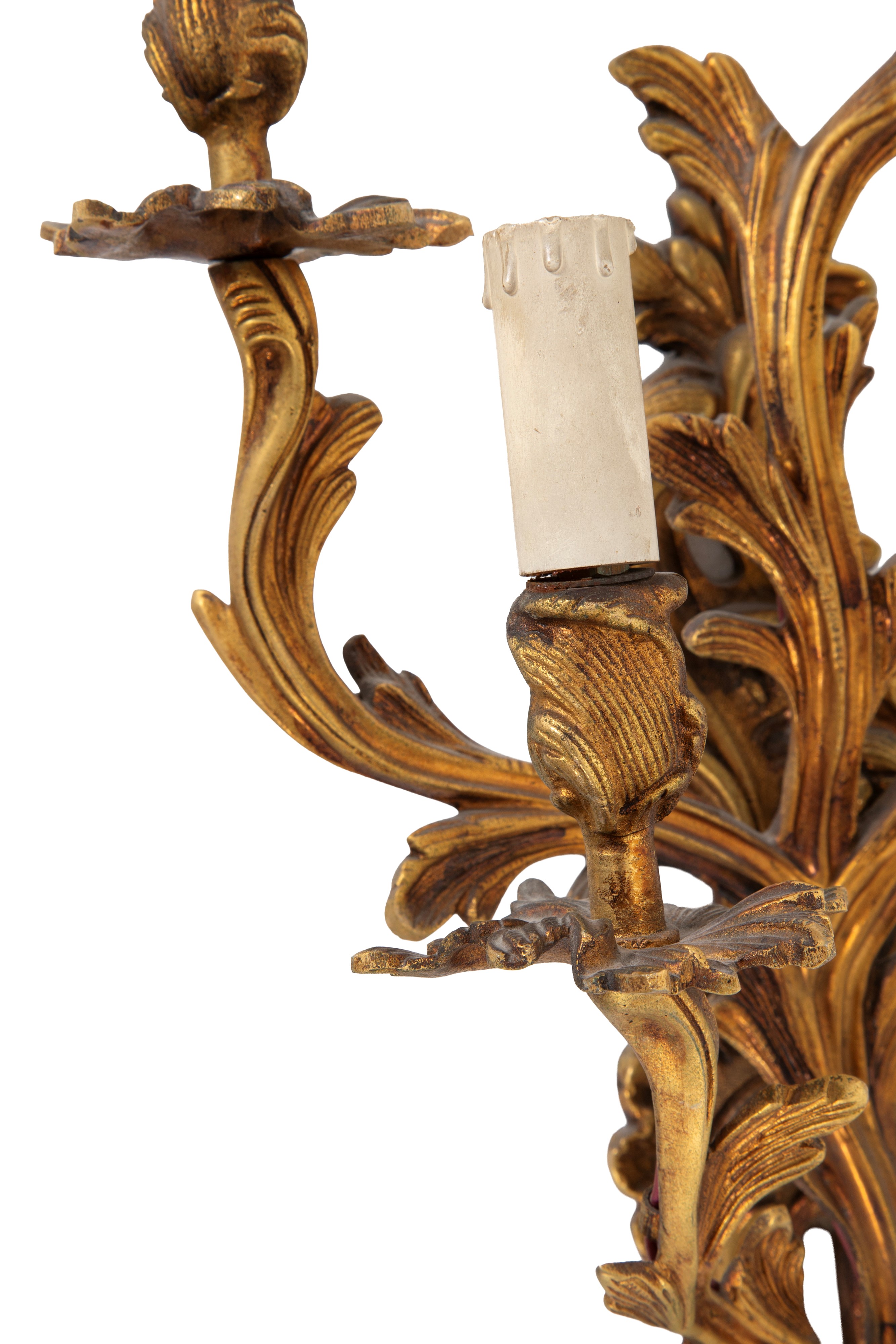 Applique a cinque luci, bronzo dorato (XX secolo)
