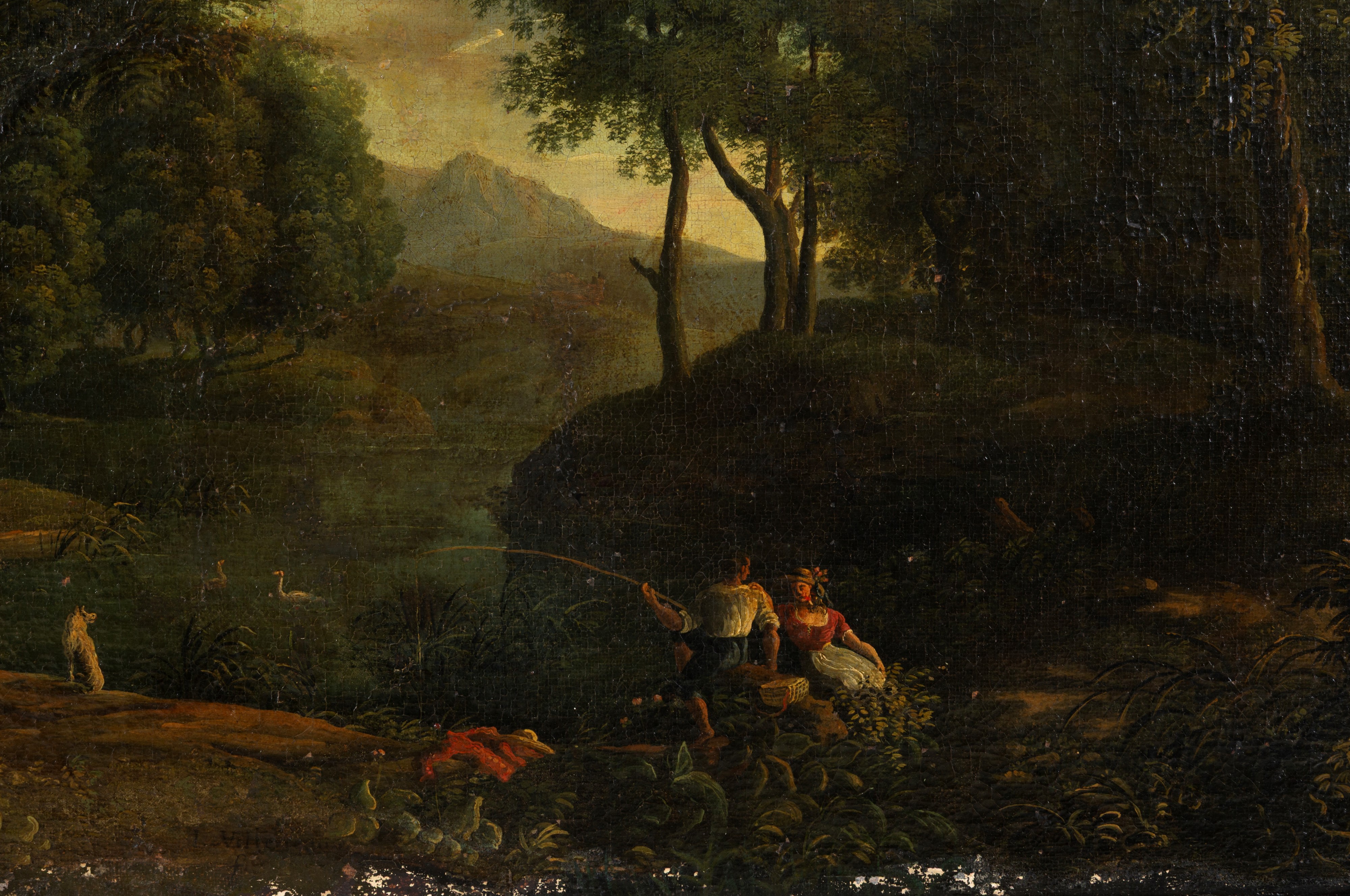 Paesaggio con figure, olio su tela (seconda metà del XVIII secolo)