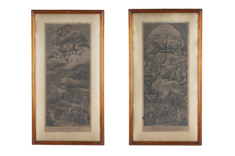 Jacopo Leonardis, Coppia di incisioni “Il giorno del giudizio” e “Il vitello d’oro” (1768 circa)