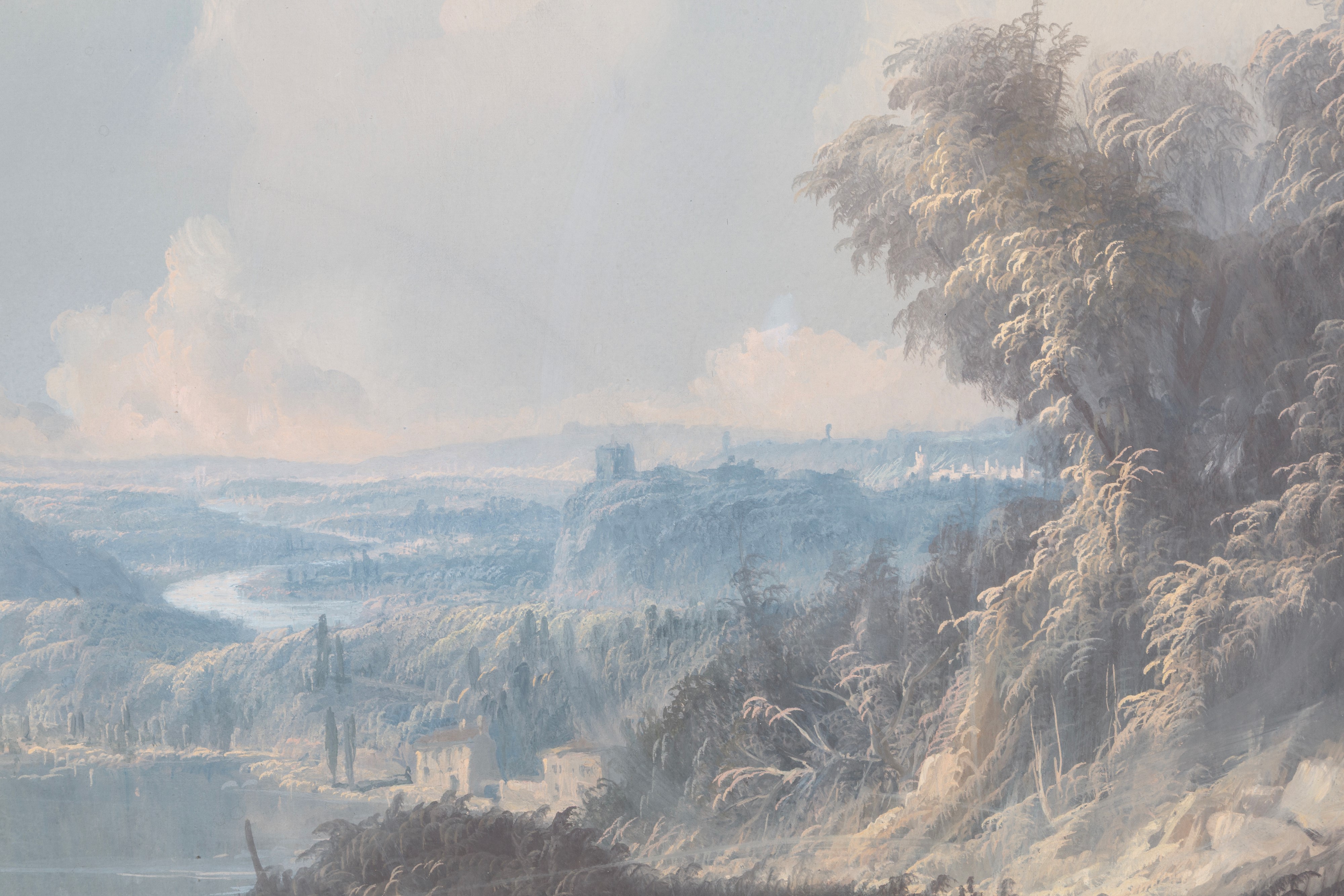Dipinto a grisaille, Paesaggio con figure