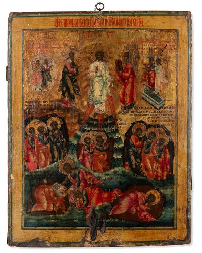 Icona russa, La Trasfigurazione di Cristo, dipinta su tavola (XIX secolo)