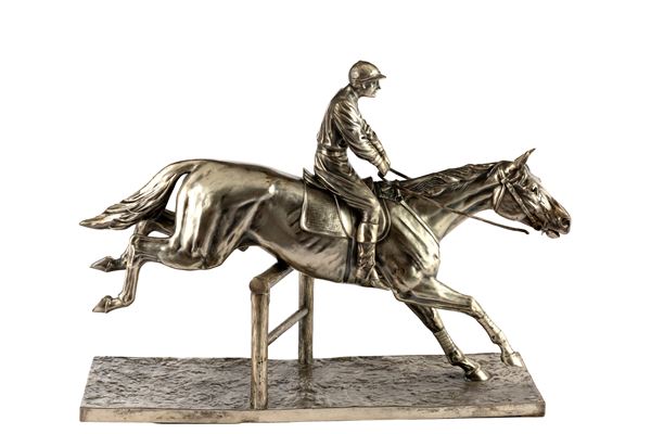 DILLER FRITZ - Scultura "FANTINO CHE SALTA UN OSTACOLO"