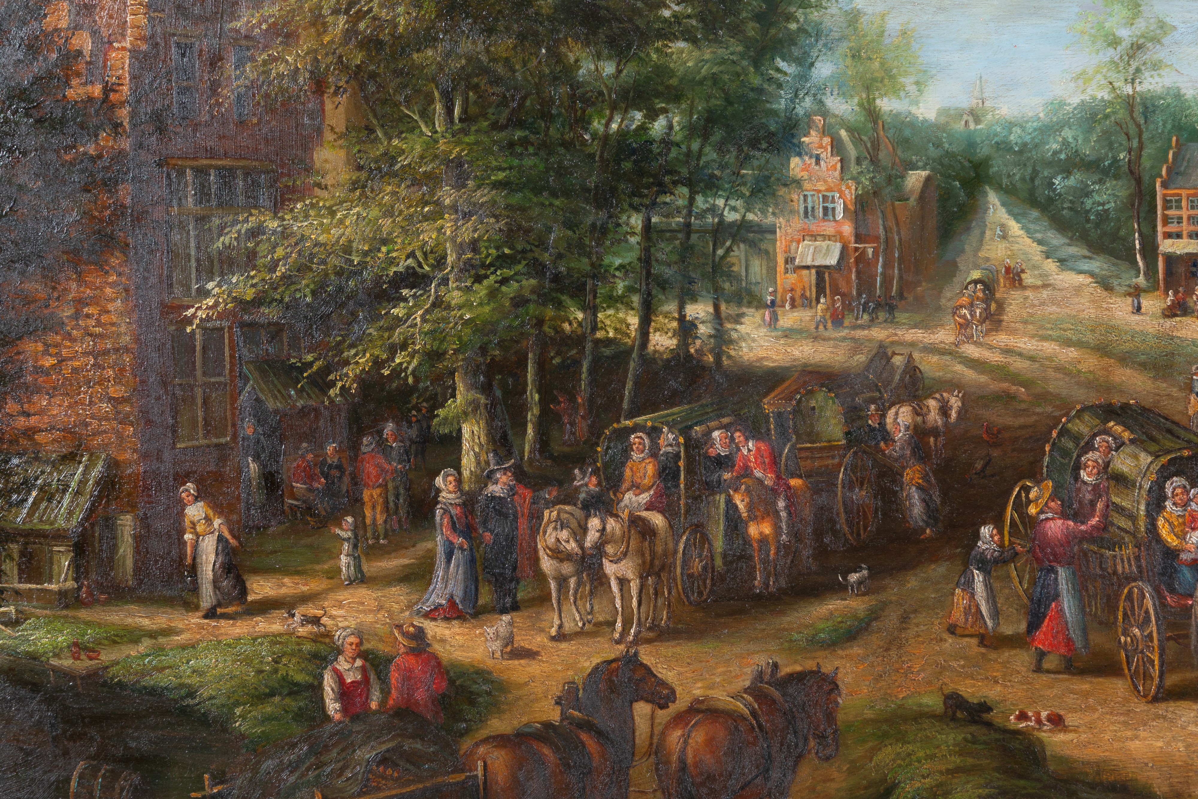 Scuola fiamminga (fine XIX secolo), Scene di vita in un villaggio