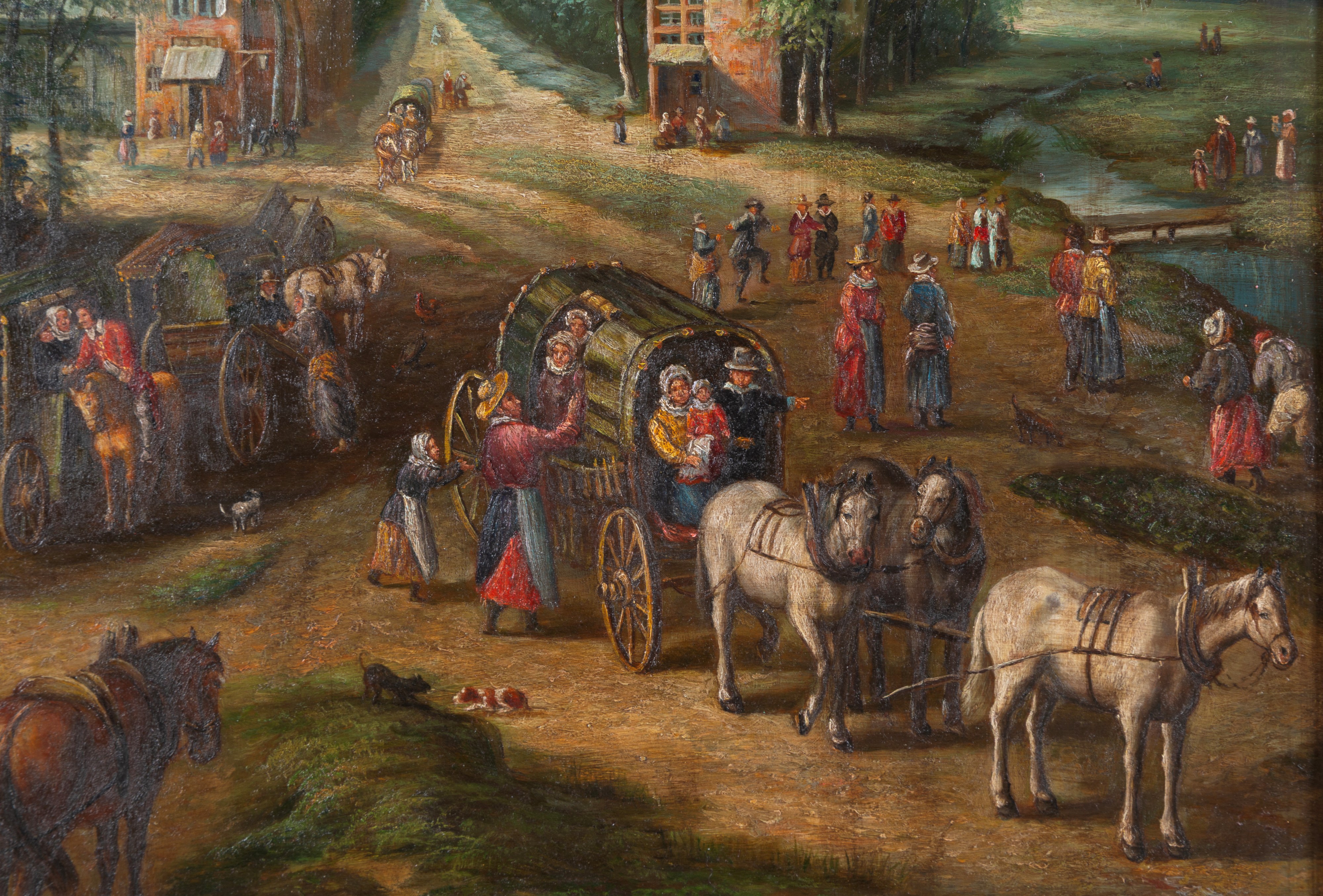 Scuola fiamminga (fine XIX secolo), Scene di vita in un villaggio