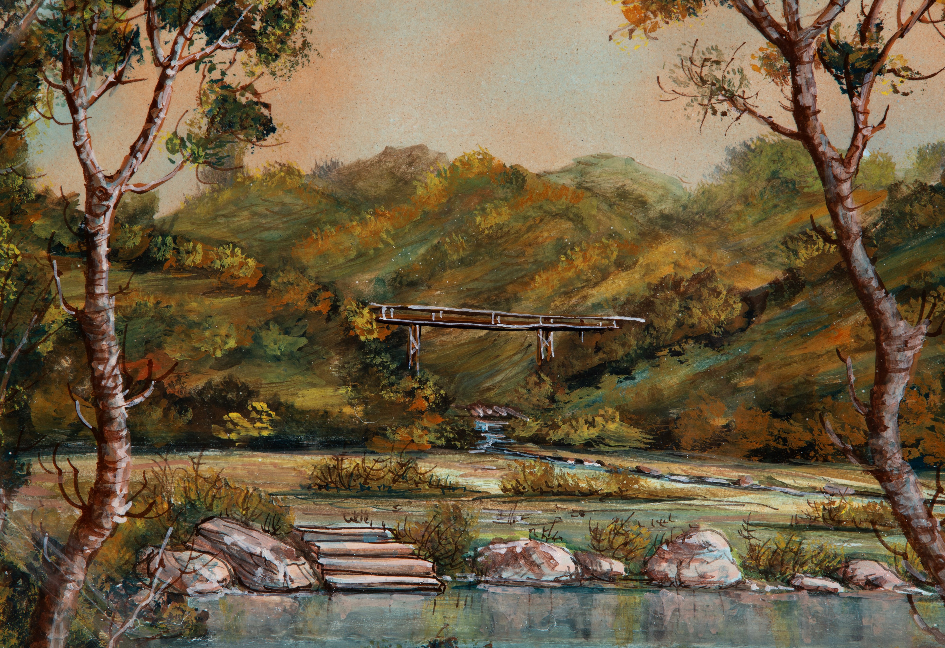 Carlo Morelli - Vassoio Ottagonale in Ceramica "paesaggio"