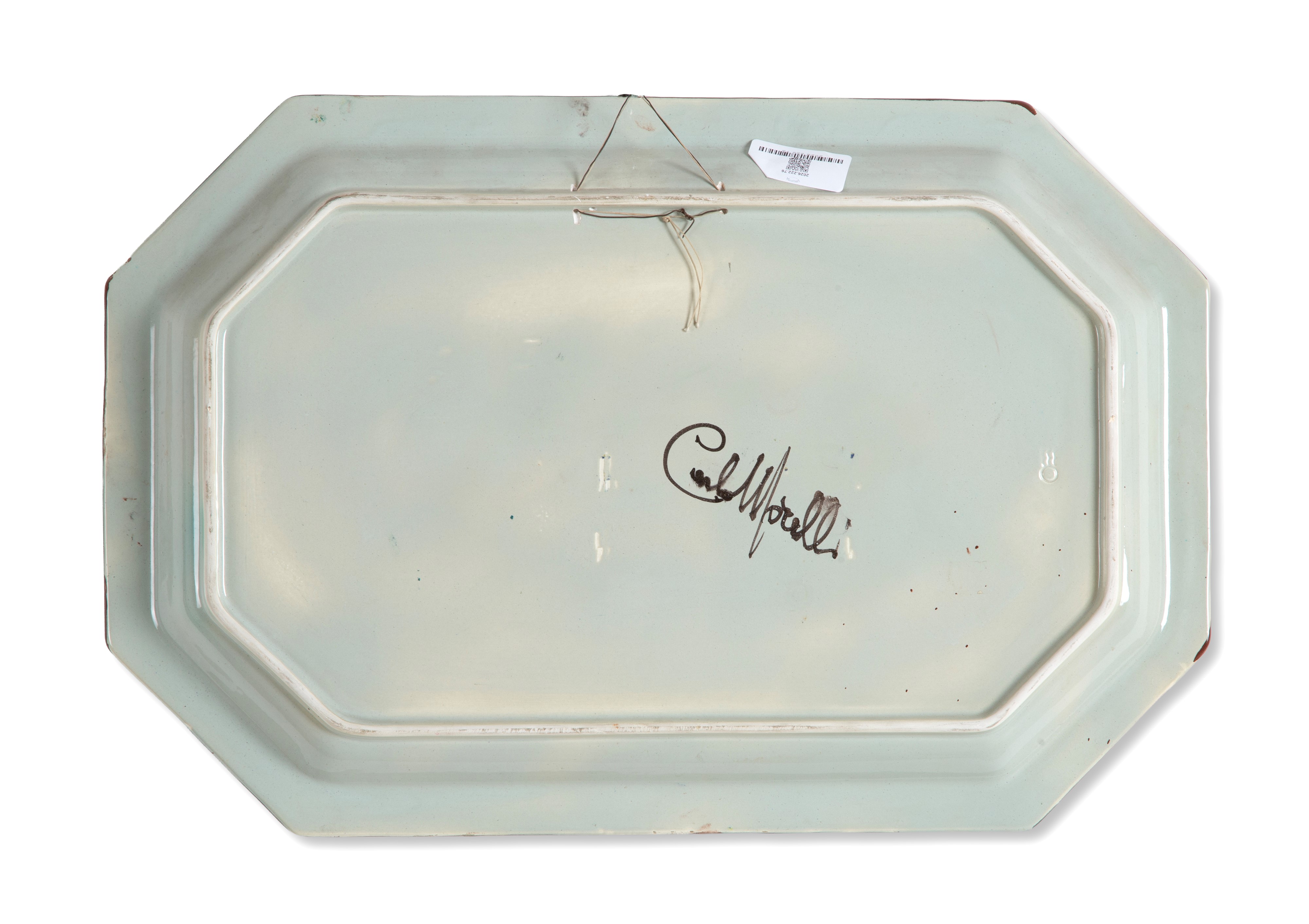 Carlo Morelli - Vassoio Ottagonale in Ceramica "paesaggio"
