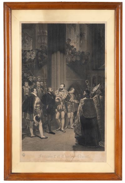 Incisione «Francesco I e Carlo V»