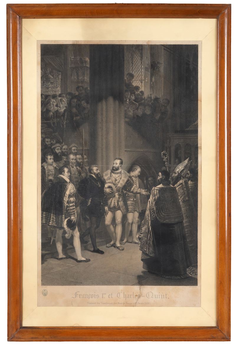 Antoine-jean Gros - Incisione «Francesco I e Carlo V»