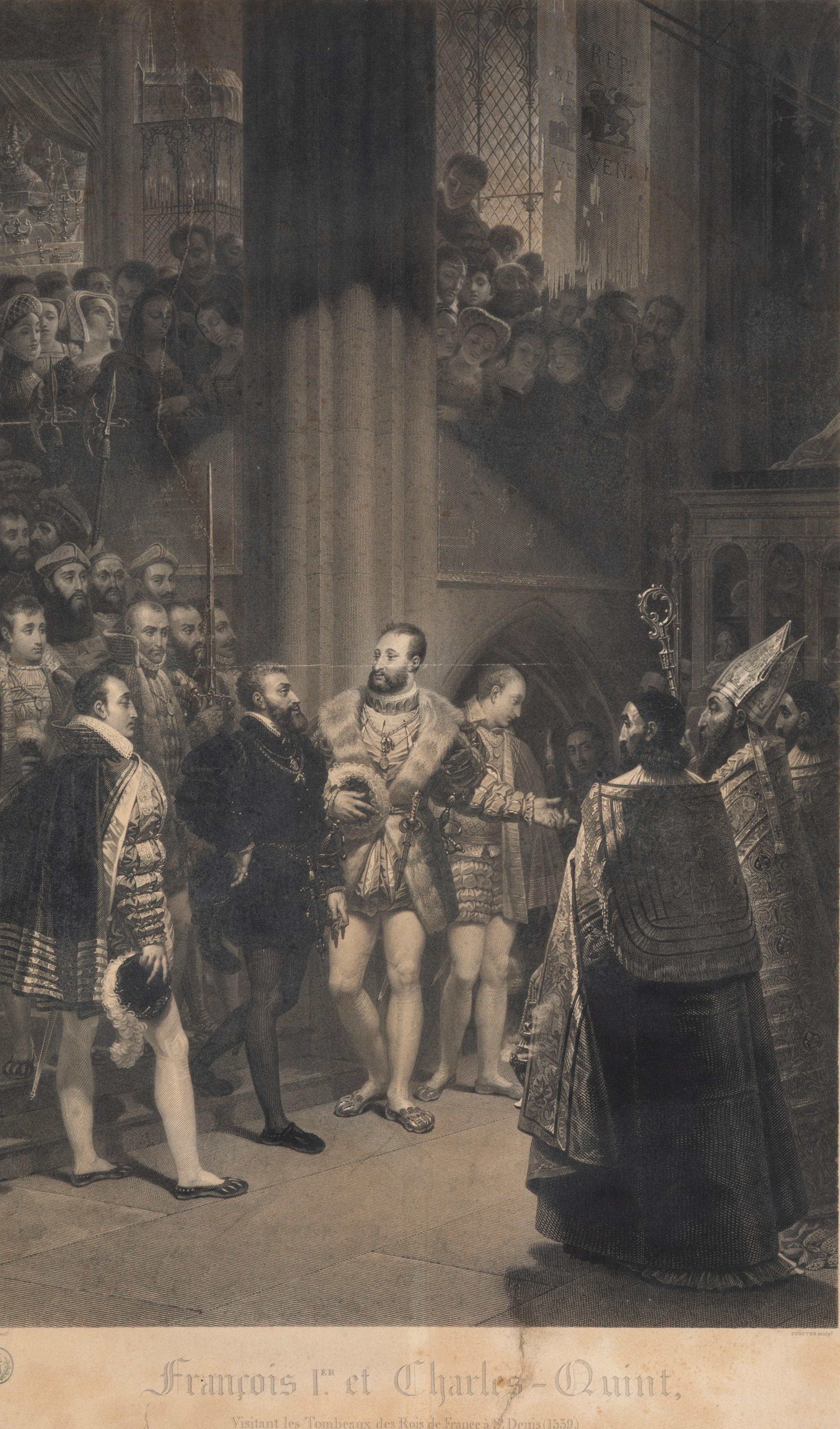 Antoine-jean Gros - Incisione «Francesco I e Carlo V»