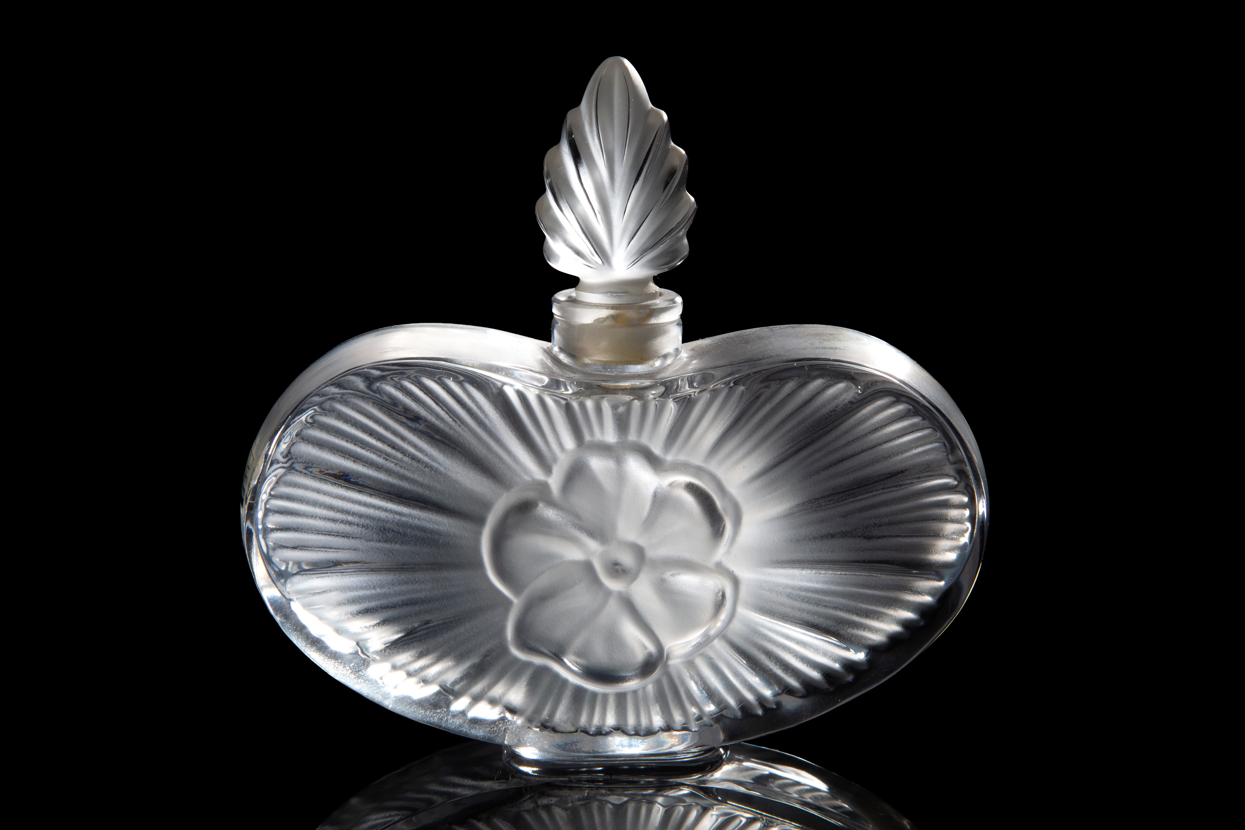 Marie-claude Lalique - Portaprofumo Clarisse, cristallo con tappo a foglia