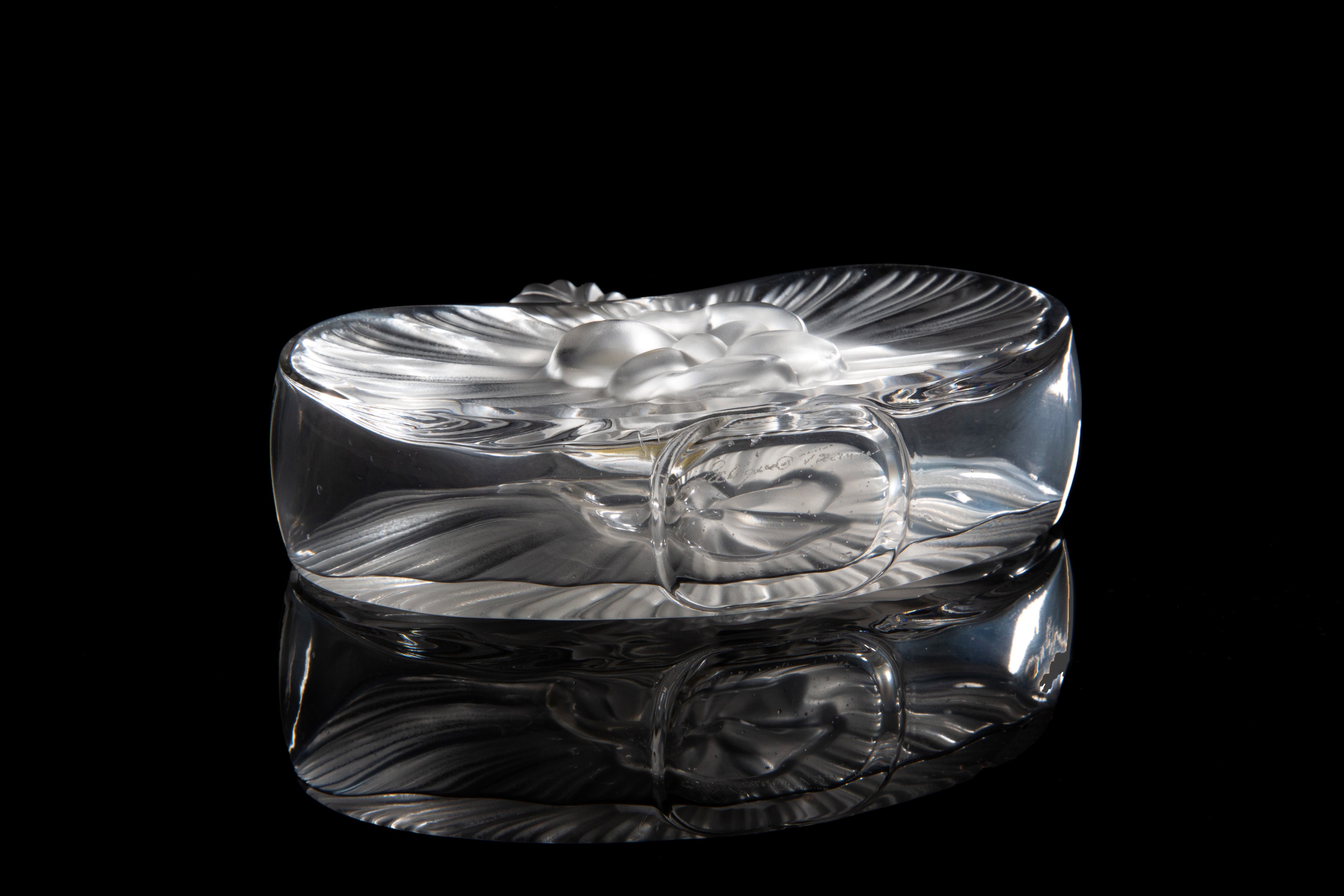 Marie-claude Lalique - Portaprofumo Clarisse, cristallo con tappo a foglia