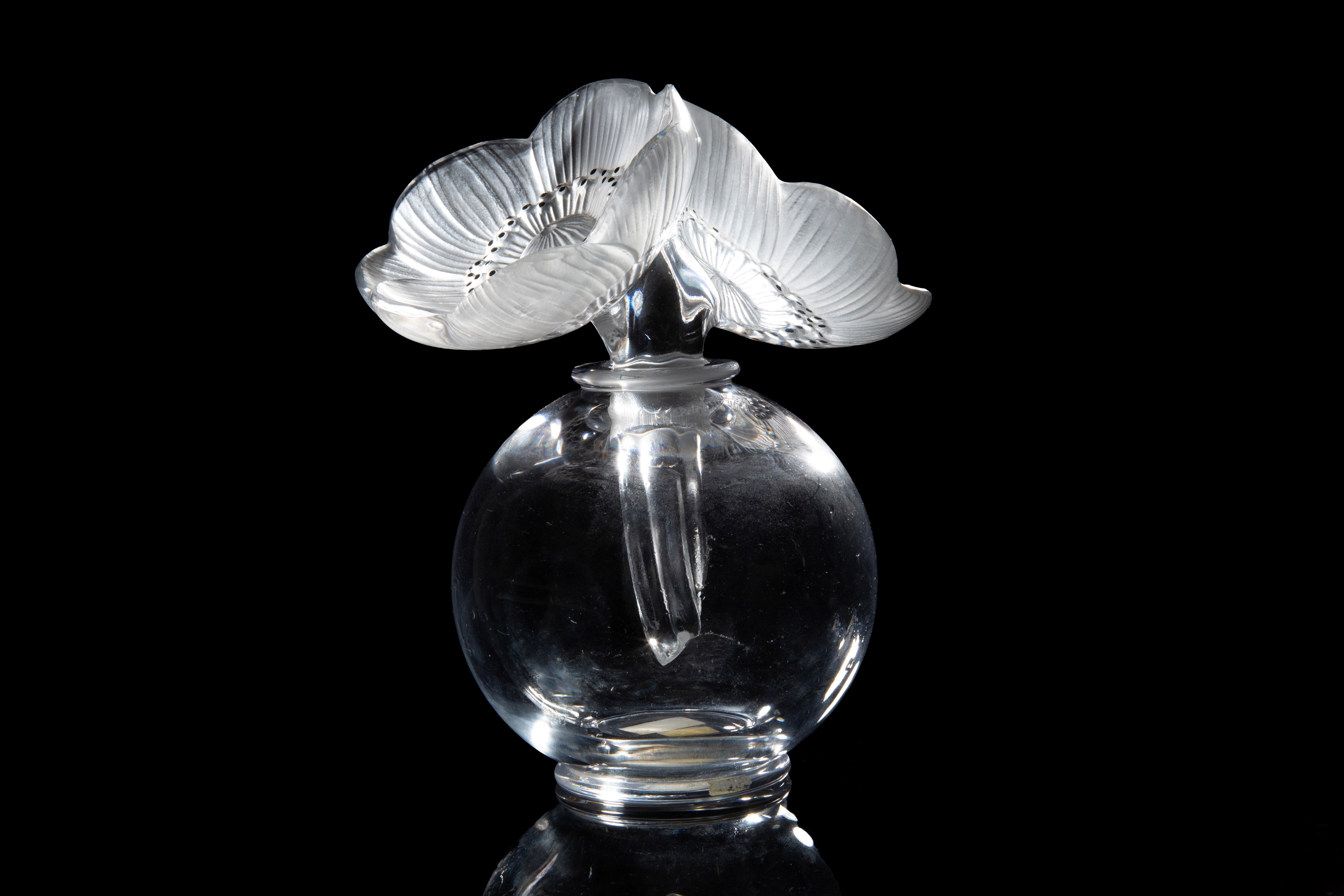 Lalique, Portaprofumo “Deux Anemones” in cristallo