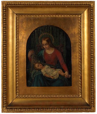 Ercole Boni, Madonna del velo, olio su zinco (1875)