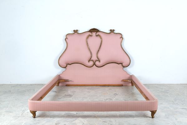 Golden wooden bed