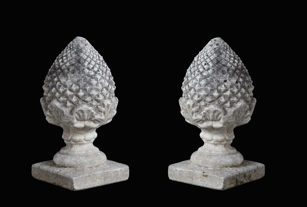 Pair of "PINE CONES" sculptures