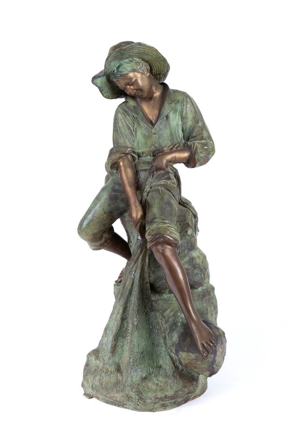 Scultura "PESCATORE CON RETE"