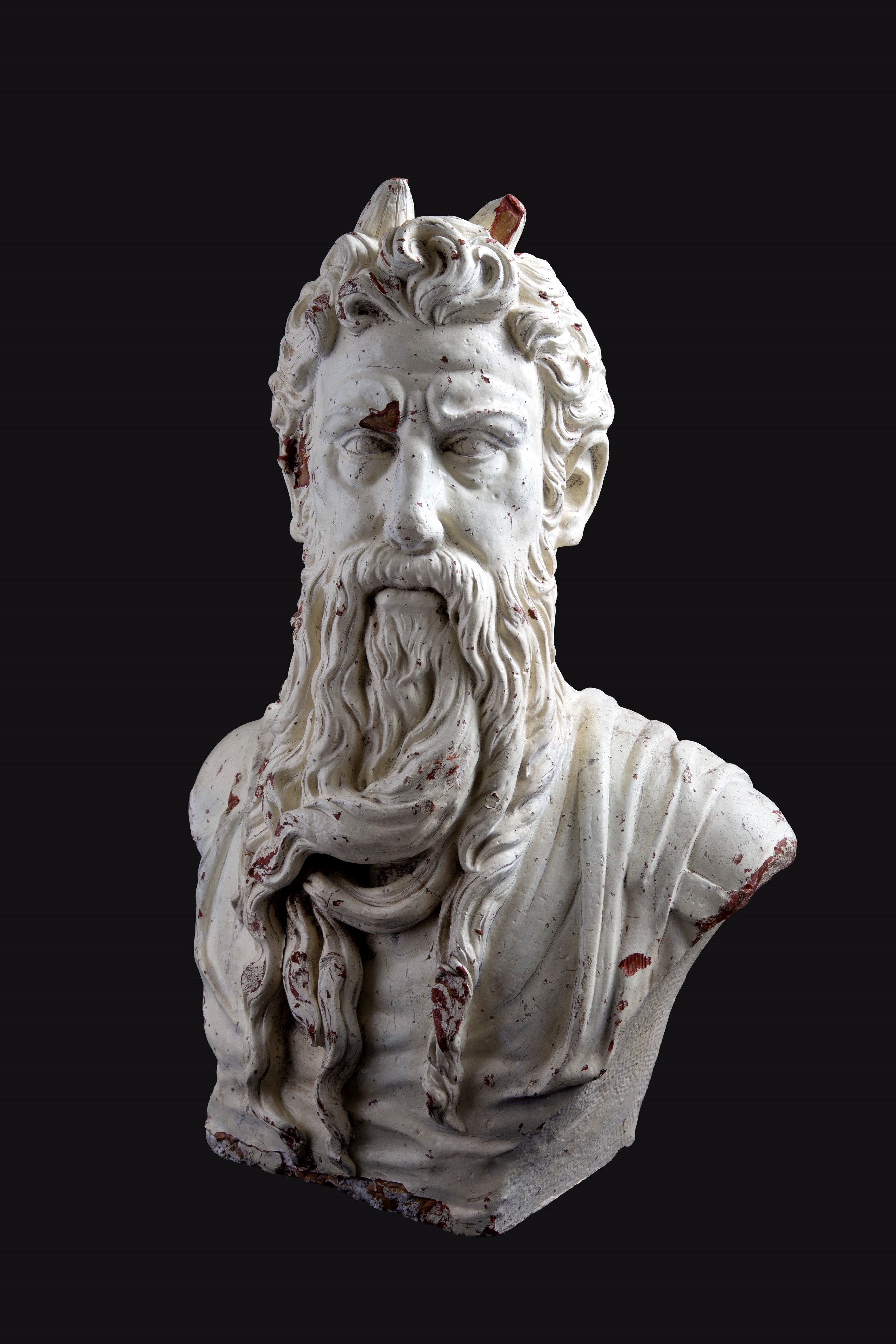 Scultura raffigurante Mosè, terracotta dipinta, XX secolo
