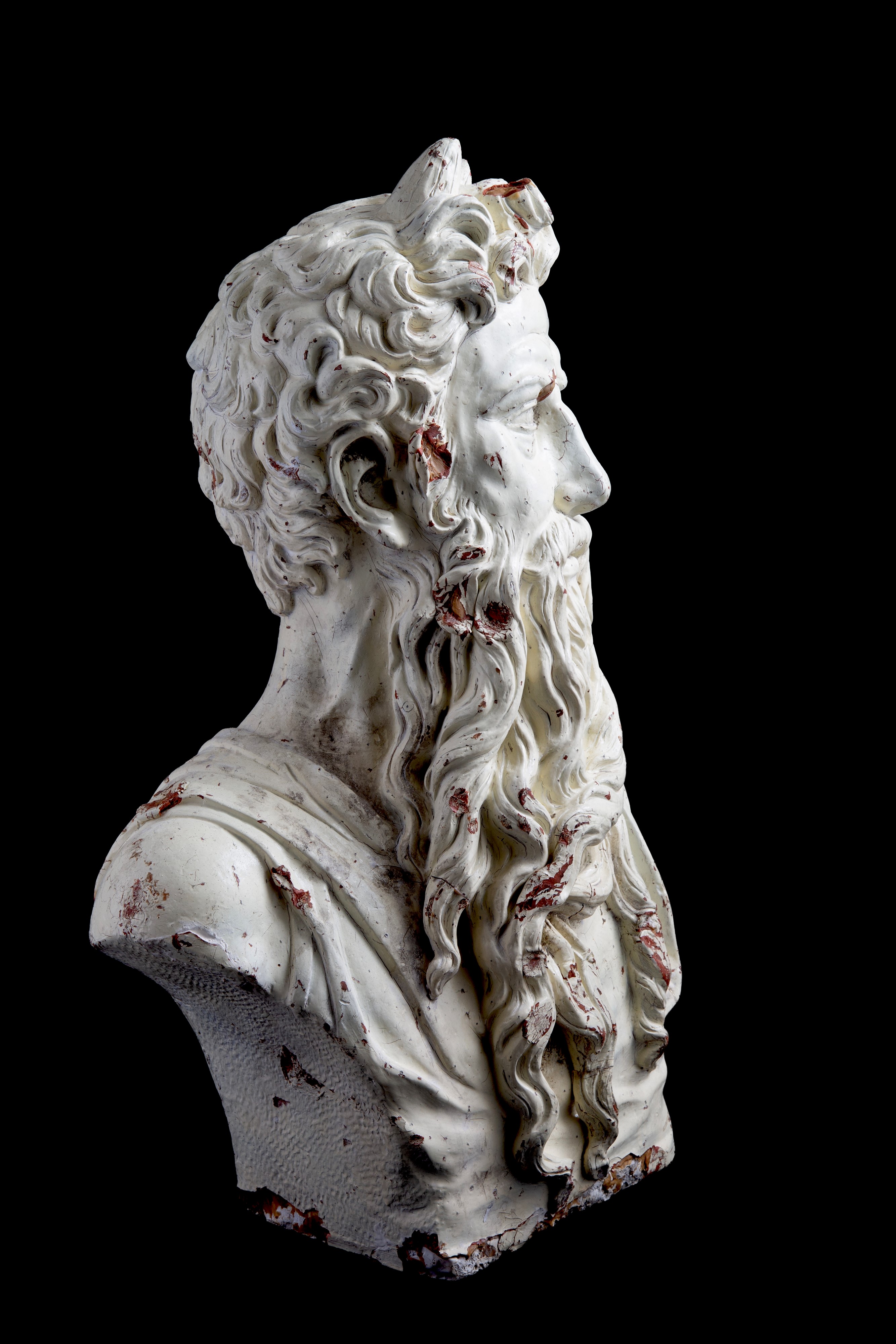 Scultura raffigurante Mosè, terracotta dipinta, XX secolo