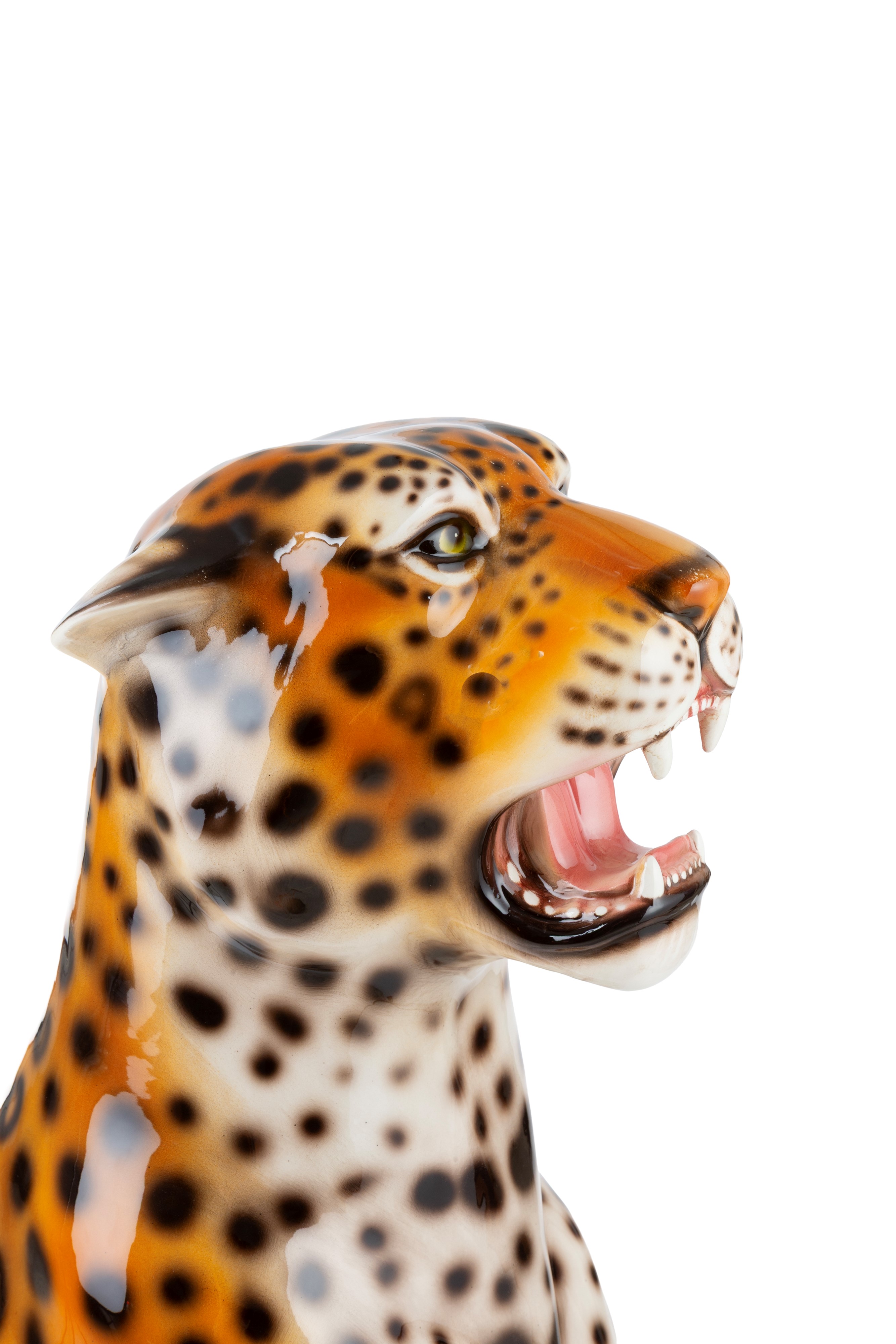 Scultura a tutto tondo, Leopardo, ceramica