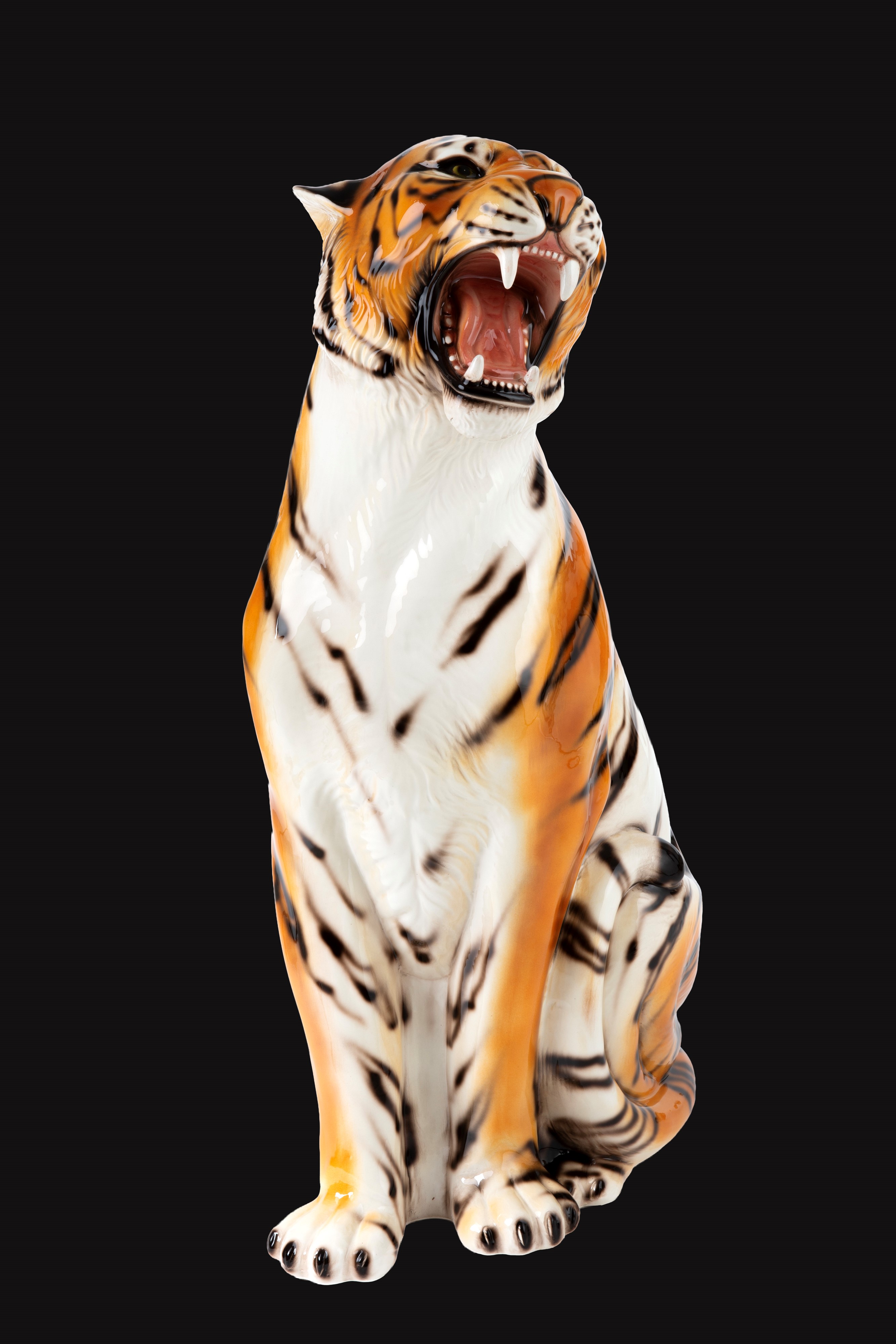 Scultura raffigurante Tigre, in ceramica, altezza circa 88 cm