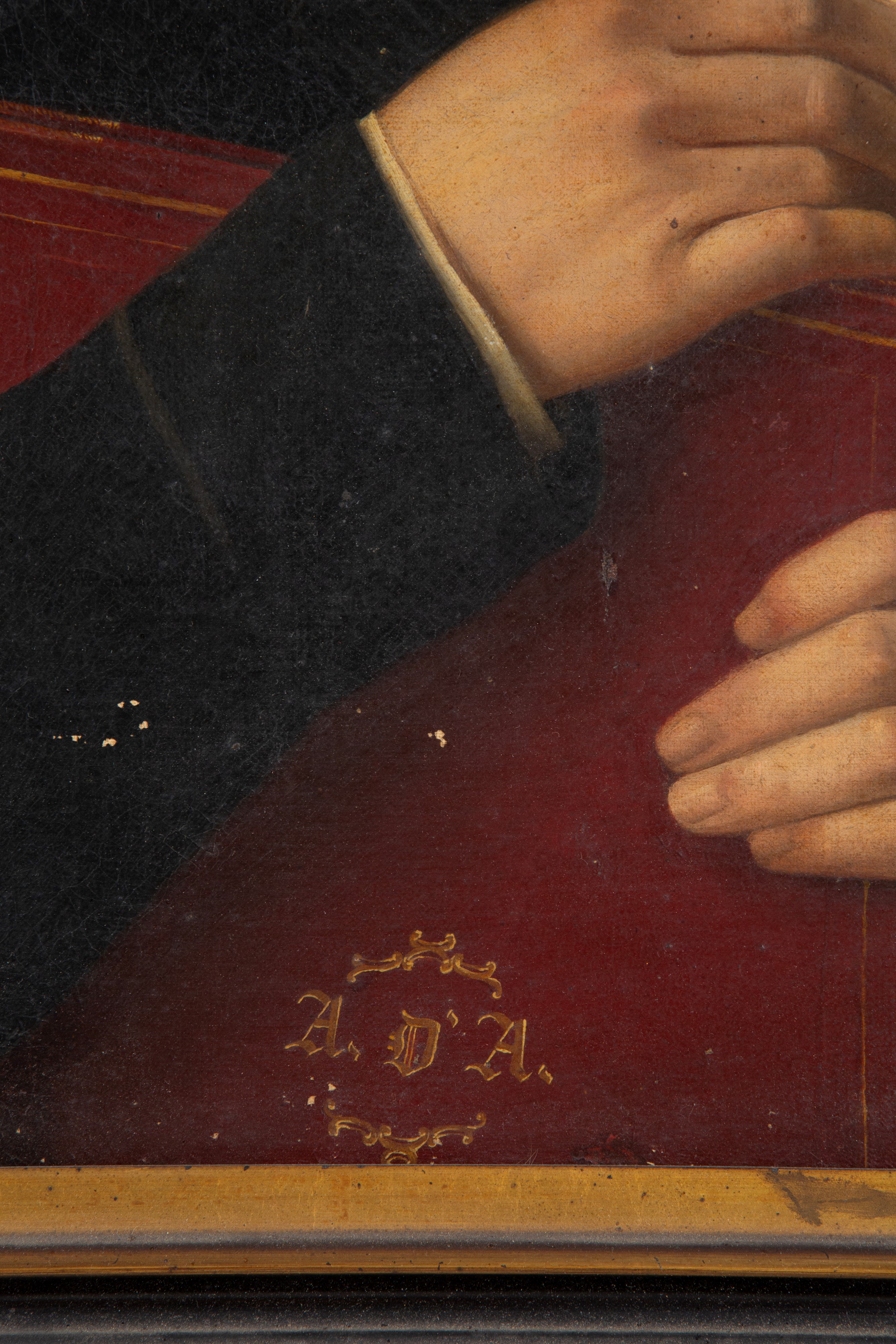 Dipinto, Gentiluomo con volume, olio su tela (seconda metà del XIX secolo)
