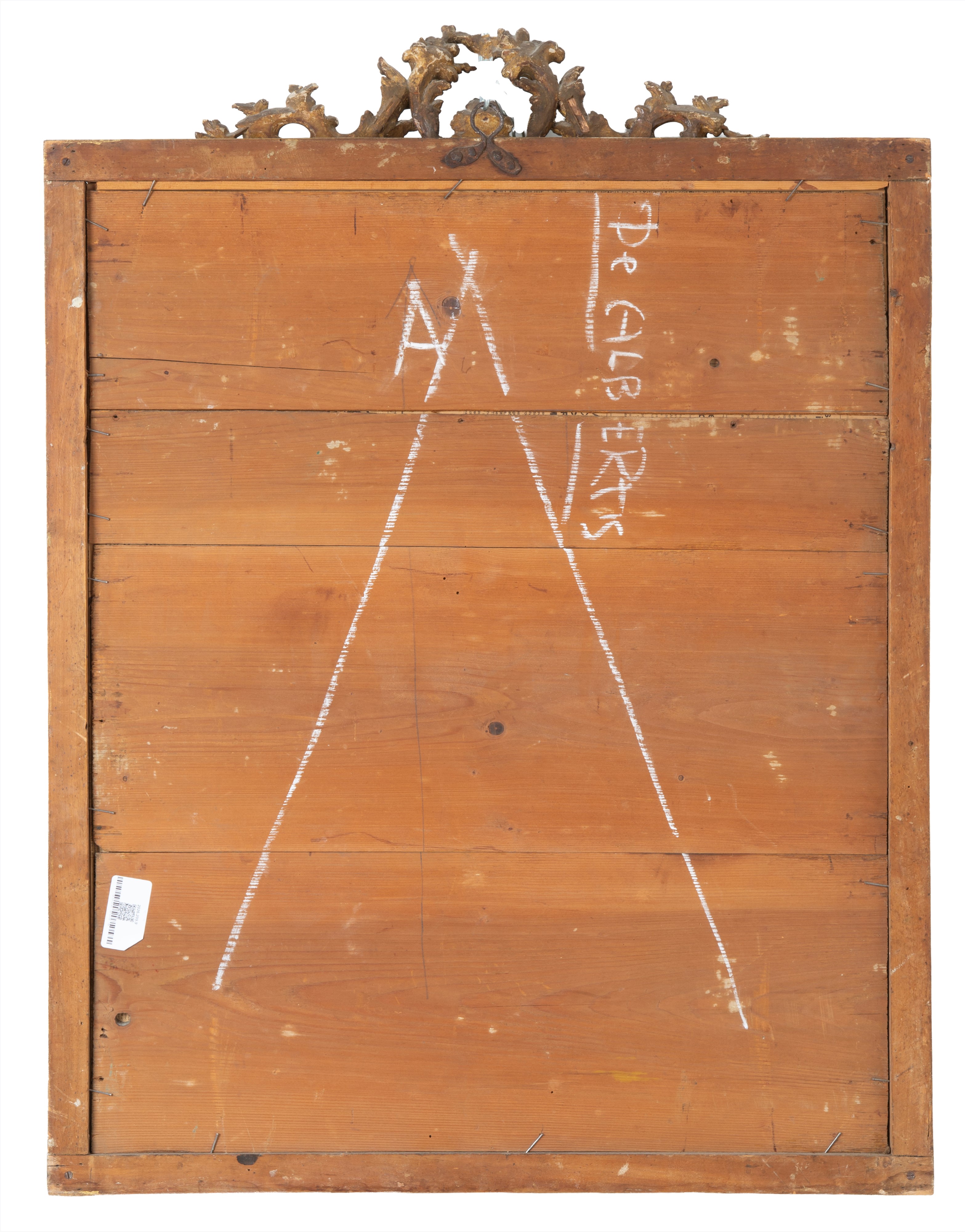 Specchiera in legno dorato con specchio al mercurio, periodo Luigi XVI