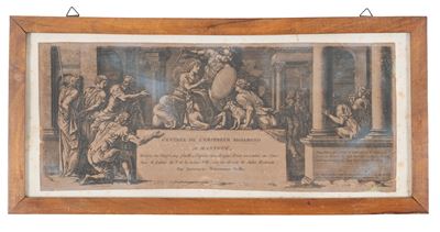 Incisione, L’entrata a Mantova dell’imperatore Sigismondo (XVIII secolo)