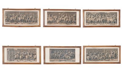 Incisioni su carta, Scene di battaglia (sei esemplari), XVIII secolo