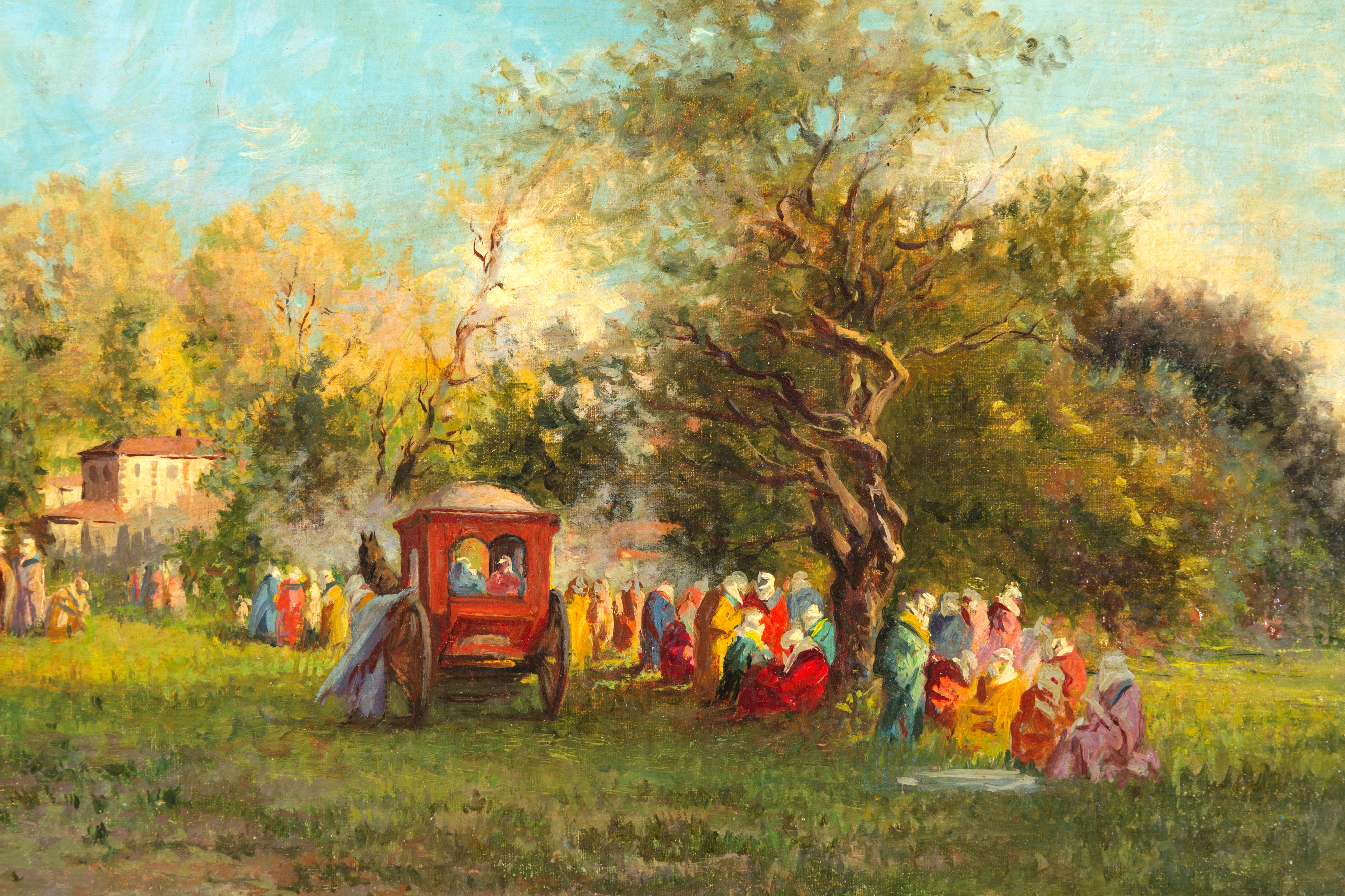 Alberto Pasini - Sosta della carovana, olio su tela