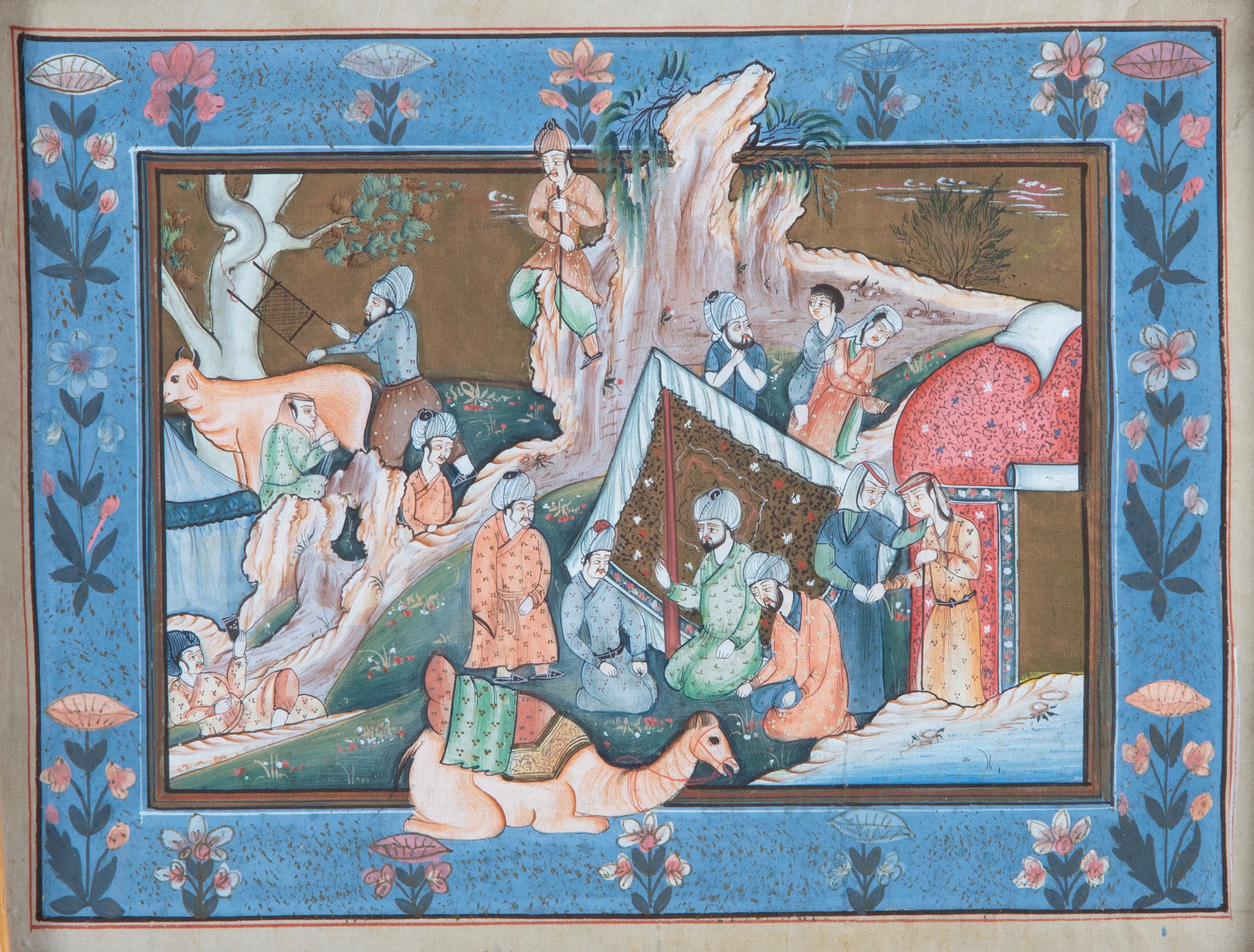 Quattro tempere su seta, Scene di corte indiane (XIX secolo)