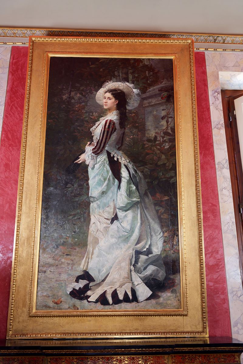 Morot Nicolas Aimé, Ritratto di gentildonna, olio su tela (firmato e datato 1878)