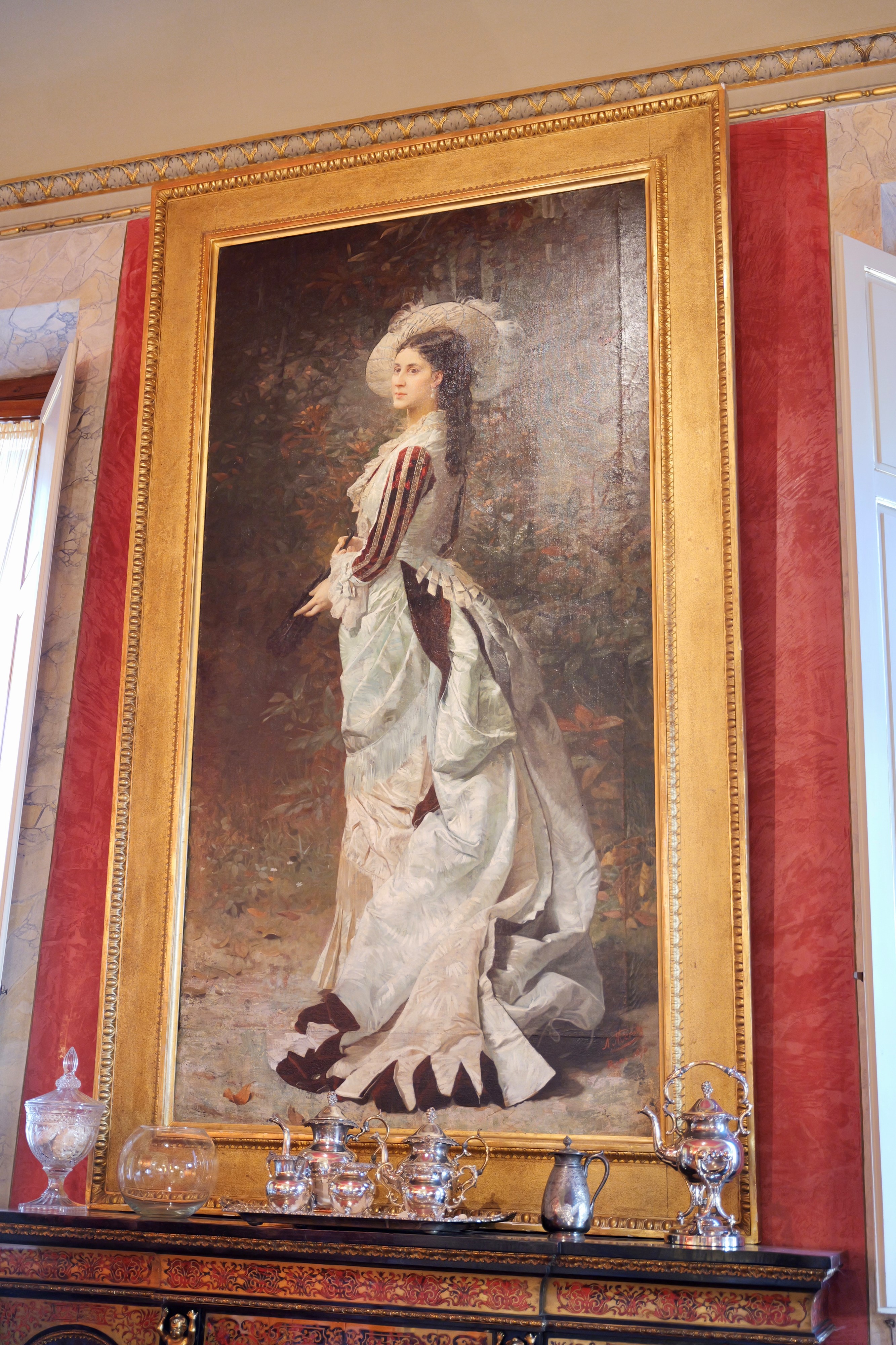 Morot Nicolas Aimé, Ritratto di gentildonna, olio su tela (firmato e datato 1878)