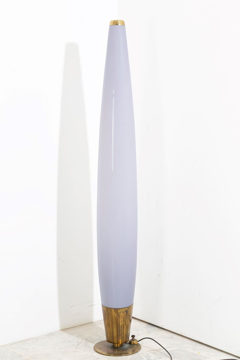 Marzio Cecchi - Lampada da terra in vetro color viola e ottone