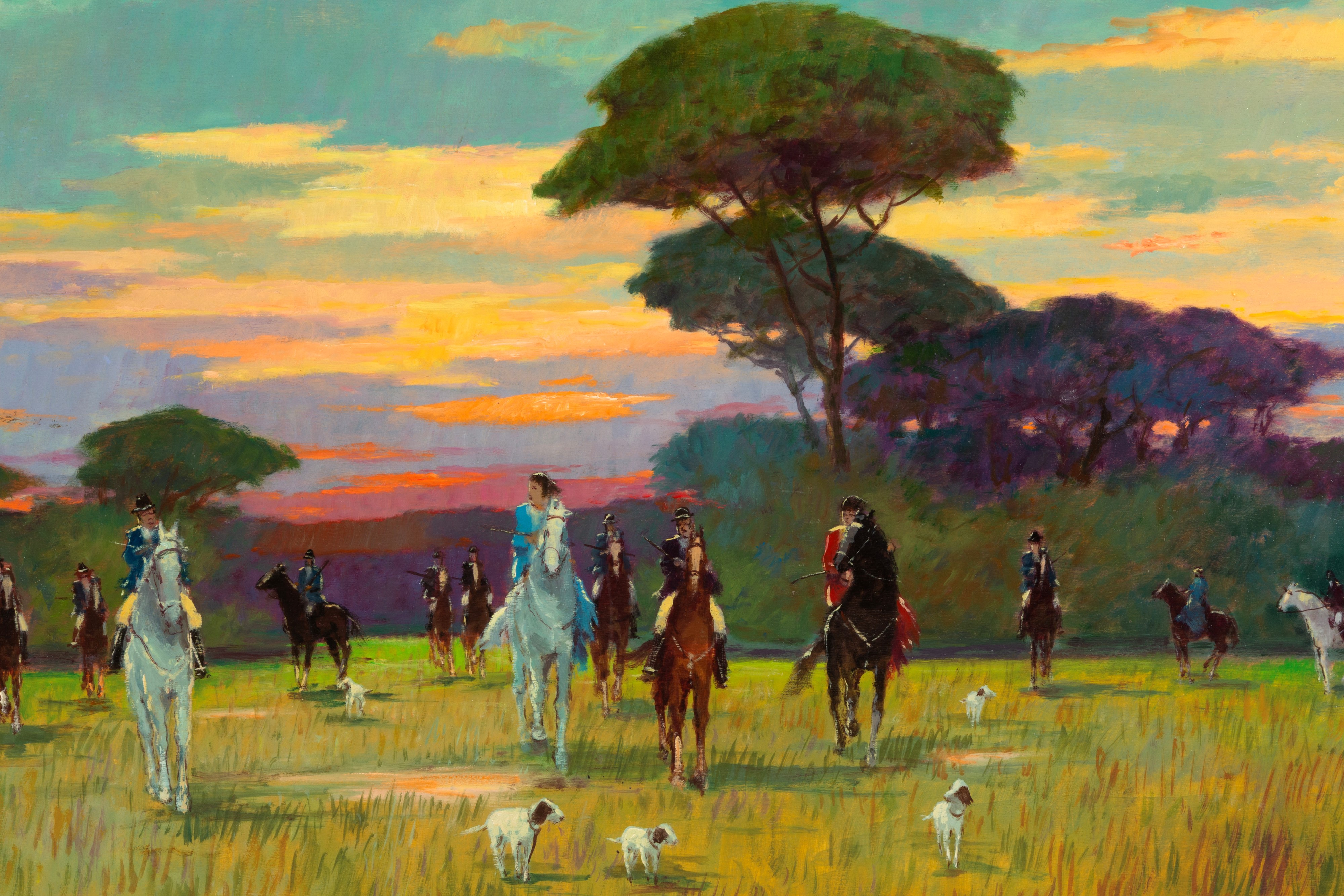 Renato Natali - Dipinto "caccia alla Volpe"