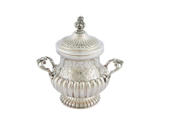 Silver sugar bowl