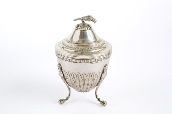 Silver sugar bowl