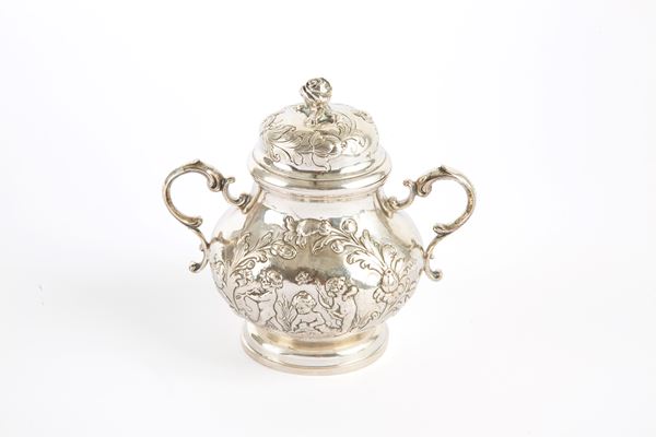 Silver sugar bowl
