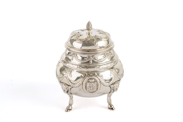 Silver sugar bowl