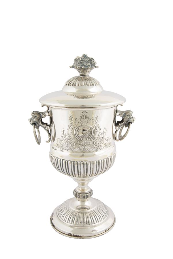 Silver cup with lid